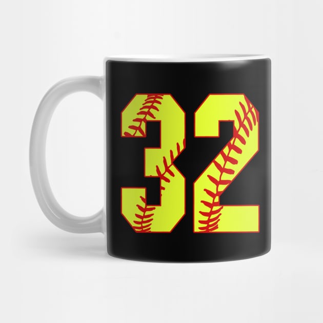 Fastpitch Softball Number 32 #32 Softball Shirt Jersey Uniform Favorite Player Biggest Fan by TeeCreations